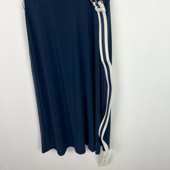 NWT Tommy Hilfiger Stripe Belted Surplice Neck Sheath Dress Navy Size 6 NEW $119 - Picture 4 of 15